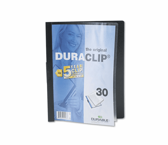 DBL220301 Vinyl DuraClip Report Cover w/Clip, Letter, Holds 30 Pages, Clear/Black By DURABLE OFFICE PRODUCTS CORP.