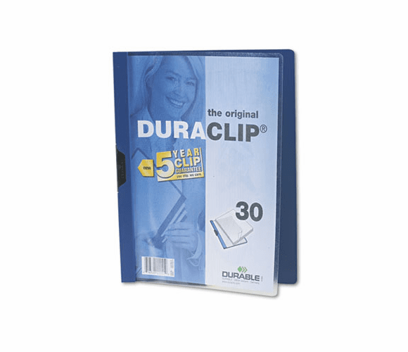 DBL220307 Vinyl DuraClip Report Cover, Letter, Holds 30 Pages, Clear/Dark Blue By DURABLE OFFICE PRODUCTS CORP.