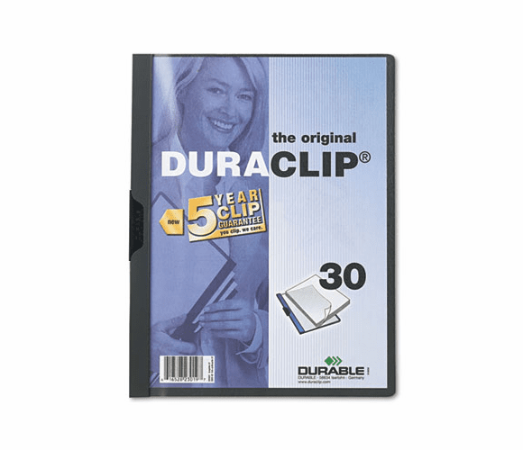 DBL220337 Vinyl DuraClip Report Cover, Letter, Holds 30 Pages, Clear/Graphite By DURABLE OFFICE PRODUCTS CORP.