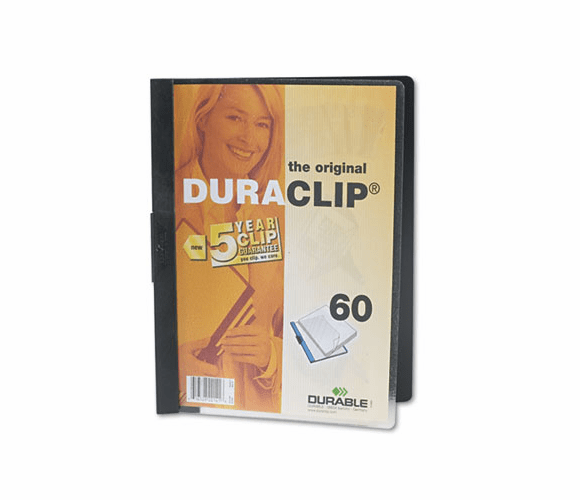 DBL221401 Vinyl DuraClip Report Cover w/Clip, Letter, Holds 60 Pages, Clear/Black By DURABLE OFFICE PRODUCTS CORP.