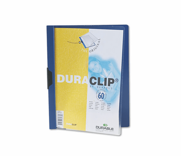 DBL221407 Vinyl DuraClip Report Cover, Letter, Holds 60 Pages, Clear/Dark Blue By DURABLE OFFICE PRODUCTS CORP.