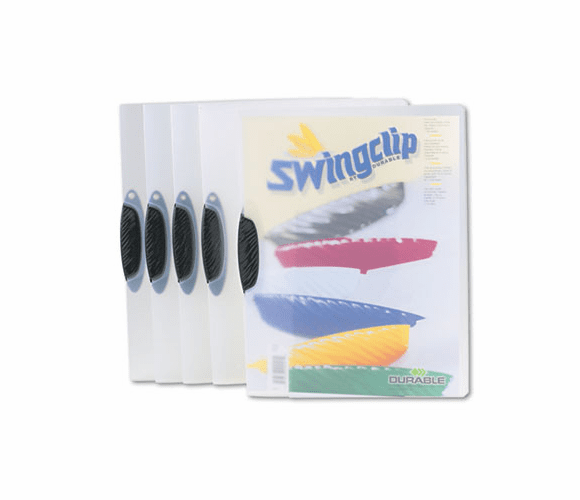 DBL226401 Swingclip Polypropylene Report Cover, Letter Size, Clear/Black Clip, 5/Pack By DURABLE OFFICE PRODUCTS CORP.