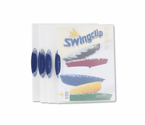 DBL226407 Swingclip Polypropylene Report Cover, Letter Size, Clear/Dark Blue Clip, 5/Pack By DURABLE OFFICE PRODUCTS CORP.