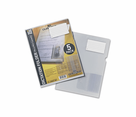 DBL2344 Micro-Cassette Plastic Dictation Folder, Clear, 5/Pack By DURABLE OFFICE PRODUCTS CORP.