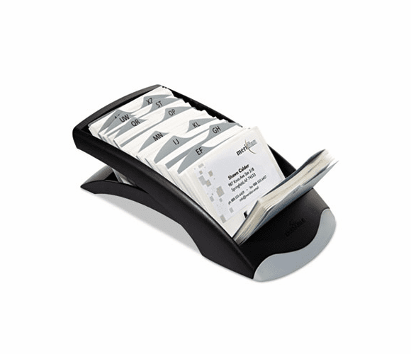 DBL241301 VISIFIX Desk Business Card File Holds 200 4 1/8 x 2 7/8 Cards, Graphite/Black By DURABLE OFFICE PRODUCTS CORP.