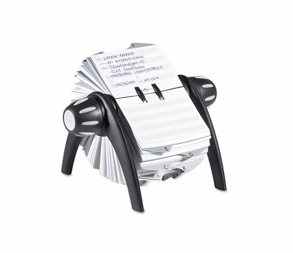 DBL241601 TELINDEX Rotary Address Card File Holds 500 4 1/8 x 2 7/8 Cards, Graphite/Black By DURABLE OFFICE PRODUCTS CORP.