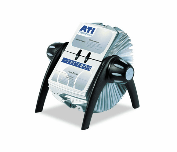 DBL241701 VISIFIX Rotary Business Card File Holds 400 4 1/8 x 2 7/8 Cards, Black/Silver By DURABLE OFFICE PRODUCTS CORP.