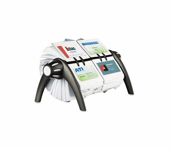 DBL244301 VISIFIX Duo Rotary Business/Address File Holds 800 4 1/8 x 2 7/8 Cards, Black By DURABLE OFFICE PRODUCTS CORP.
