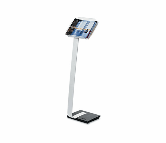 DBL486323 Literature Stand, Acrylic Tray/Cast Iron Base, Clear/Aluminum/Black By DURABLE OFFICE PRODUCTS CORP.
