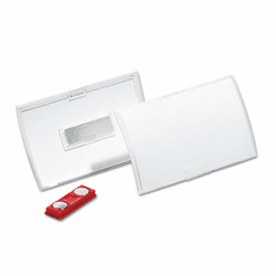 DBL821519 Click-Fold Convex Name Badge Holder, Double Magnets, 3 3/4 x 2 1/4, Clear, 10/Pk By DURABLE OFFICE PRODUCTS CORP.