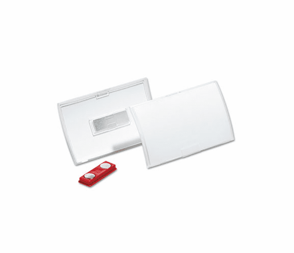 DBL821519 Click-Fold Convex Name Badge Holder, Double Magnets, 3 3/4 x 2 1/4, Clear, 10/Pk By DURABLE OFFICE PRODUCTS CORP.
