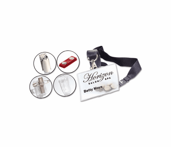 DBL821719 Click-Fold Convex Name Badge Holder, 17" Necklace, 3 3/4w x 2 1/4h, Clear, 10/Pk By DURABLE OFFICE PRODUCTS CORP.