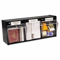 DEF20304OP Tilt Bin Plastic Storage System, 3 Bins, 23 5/8 x 7 3/4 x 9 1/2, Black By DEFLECTO CORPORATION