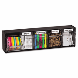 DEF20504OP Tilt Bin Plastic Storage System w/5 Bins, 23 5/8 x 5 1/4 x 6 1/2, Black By DEFLECTO CORPORATION