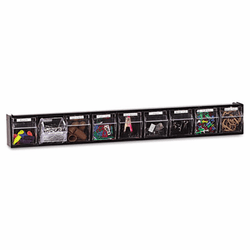 DEF20904OP Tilt Bin Plastic Storage System w/9 Bins, 23 5/8 x 2 1/2 x 3 5/16, Black By DEFLECTO CORPORATION
