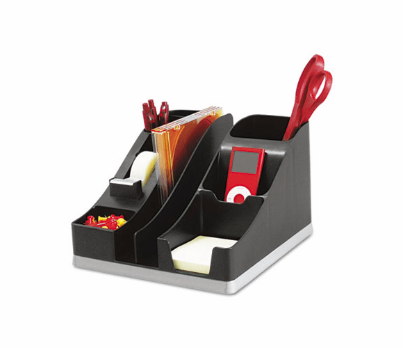 DEF35172 All-In-One Caddy, 8 x 9 1/4 x 5 1/4, Black/Silver By DEFLECTO CORPORATION