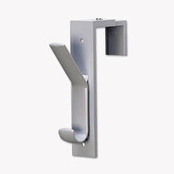 DEF3680909 Partition Double Garment Hooks, 1 1/2 x 6 1/2, Gray, 2/Pack By DEFLECTO CORPORATION