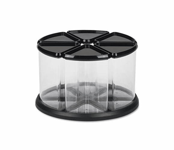 DEF39000104 6 Canister Carousel Organizer, Plastic, 11 1/8 x 11 1/8, Black/Clear By DEFLECTO CORPORATION
