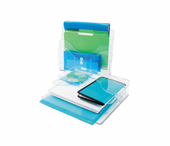 DEF390201 Three-Tier Document Organizer, Plastic, 13 3/8 x 3 1/2 x 11 1/2, Clear By DEFLECTO CORPORATION