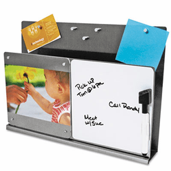 DEF510010 MyStyle Stainless Steel DocuPocket with White Board, Letter, Silver/White By DEFLECTO CORPORATION