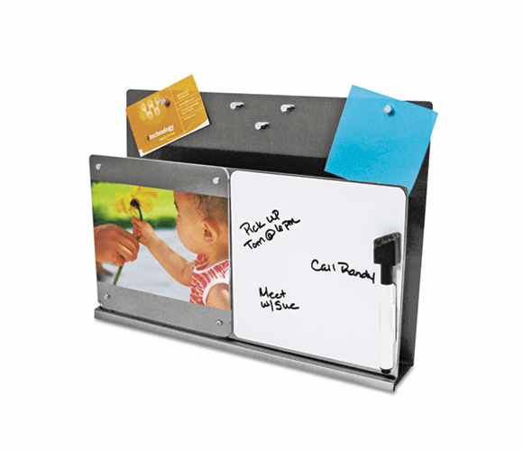 DEF510010 MyStyle Stainless Steel DocuPocket with White Board, Letter, Silver/White By DEFLECTO CORPORATION