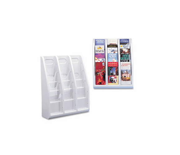 DEF52809 Multi-Tiered Desktop/Wall-Mount Literature Holders, 15-3/4w x 5d x 19-3/4h, Gray By DEFLECTO CORPORATION
