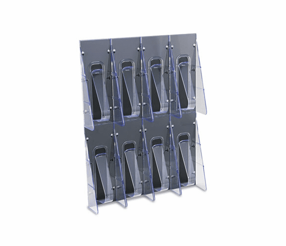 DEF56201 Multi-Pocket Wall-Mount Literature Systems, 18-1/4w x 2-7/8d x 23-1/2h, Clear/BL By DEFLECTO CORPORATION