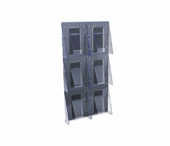DEF56401 Multi-Pocket Wall-Mount Literature Systems, 18-1/4w x 2-7/8d x 35-1/4h,Clear/BK By DEFLECTO CORPORATION
