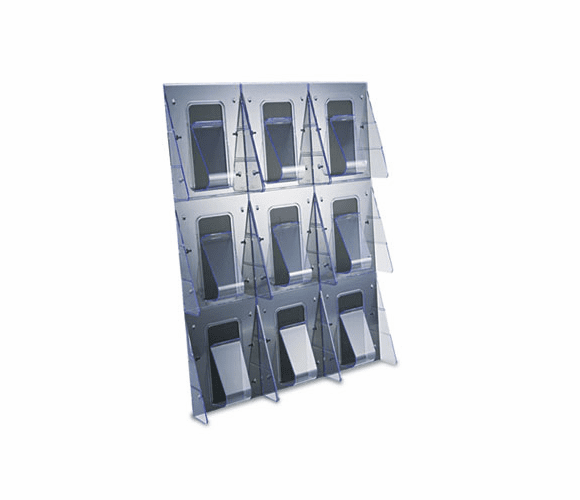 DEF56801 Multi-Pocket Wall-Mount Literature Systems, 27-3/8w x 2-7/8d x 35-1/4h, Clear/BK By DEFLECTO CORPORATION