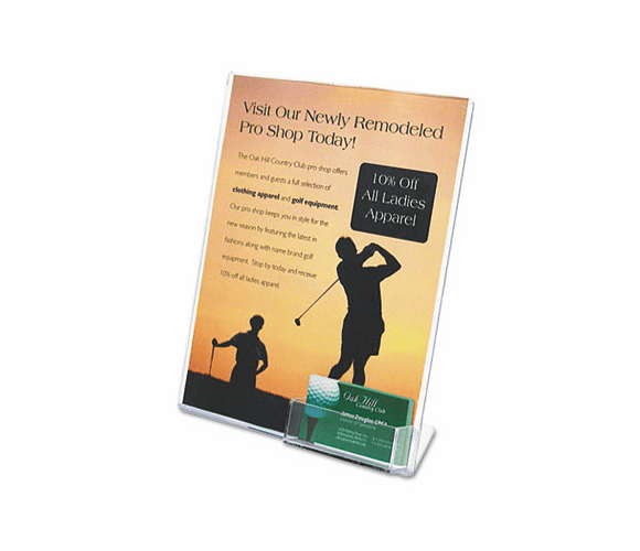 DEF590601 Superior Image Sign Holder w/Pocket, 8-1/2w x 11h, Clear By DEFLECTO CORPORATION