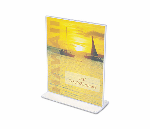 DEF590801 Stand-Up Double-Sided Sign Holder, Plastic, 8-1/2 x 11, Clear By DEFLECTO CORPORATION