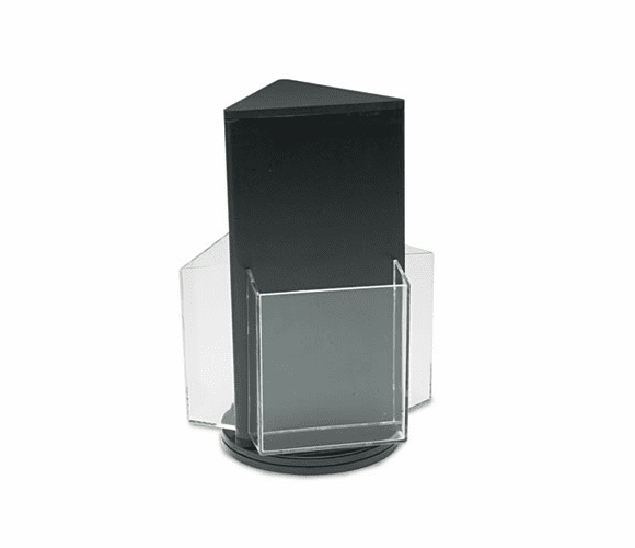DEF592704 Countertop Revolving Literature Racks, 3 Compartments, 7-1/2w x 10-3/4h, Black By DEFLECTO CORPORATION