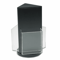 DEF592704 Countertop Revolving Literature Racks, 3 Compartments, 7-1/2w x 10-3/4h, Black By DEFLECTO CORPORATION
