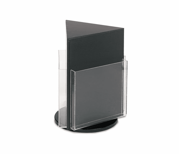 DEF592804 Countertop Revolving Literature Racks, 3 Compartments, 10-1/4w x 13h, Black By DEFLECTO CORPORATION