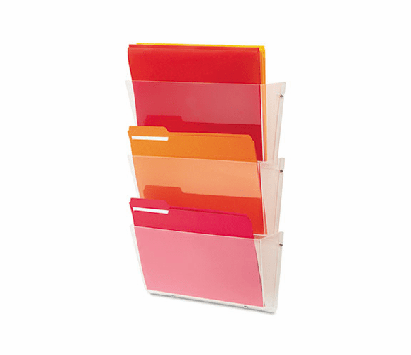 DEF63601RT Unbreakable Wall File Set, Letter, Three Pocket, Clear By DEFLECTO CORPORATION