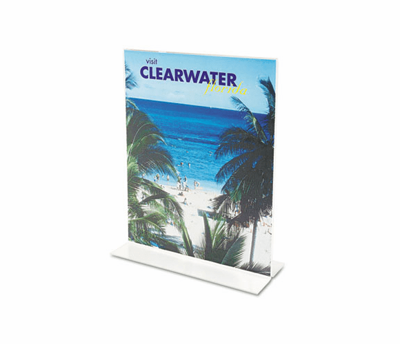 DEF69001 Stand-Up Double-Sided Sign Holder, Plastic, 4 x 6, Clear By DEFLECTO CORPORATION
