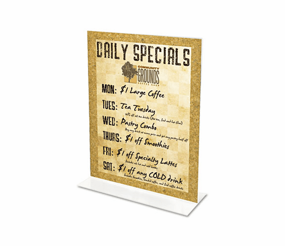 DEF69201 Stand-Up Double-Sided Sign Holder, Plastic, 8-1/2 x 11, Clear By DEFLECTO CORPORATION