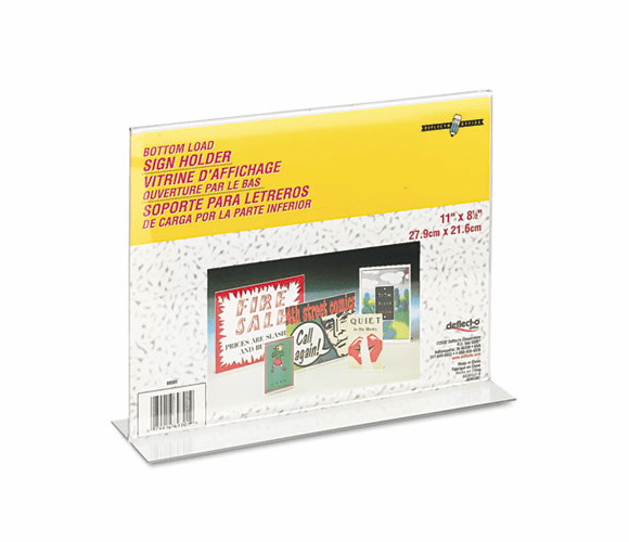 DEF69301 Stand-Up Double-Sided Sign Holder, Plastic, 11 x 8-1/2 By DEFLECTO CORPORATION