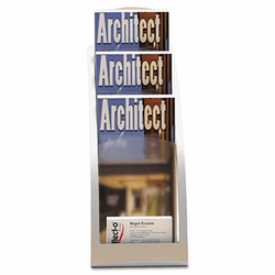 DEF693645 Three-Tier Leaflet Holder, 6-3/4w x 6-15/16d x 13-5/16h, Silver By DEFLECTO CORPORATION