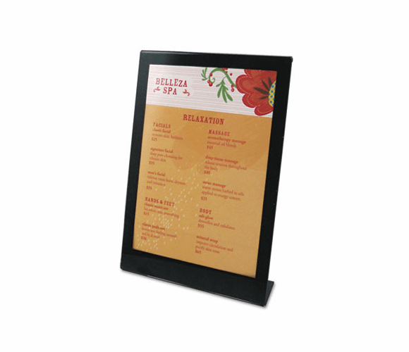 DEF69575 Superior Image Black Border Sign Holder, Plastic, 5 x 7, Black/Clear By DEFLECTO CORPORATION