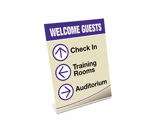 DEF69701 Slanted Desk Sign Holder, Plastic, 8-1/2 x 11, Clear By DEFLECTO CORPORATION