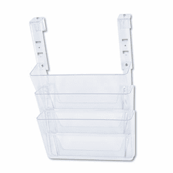 DEF73501RT Three-Pocket File Partition Set with Brackets, Letter, Clear By DEFLECTO CORPORATION
