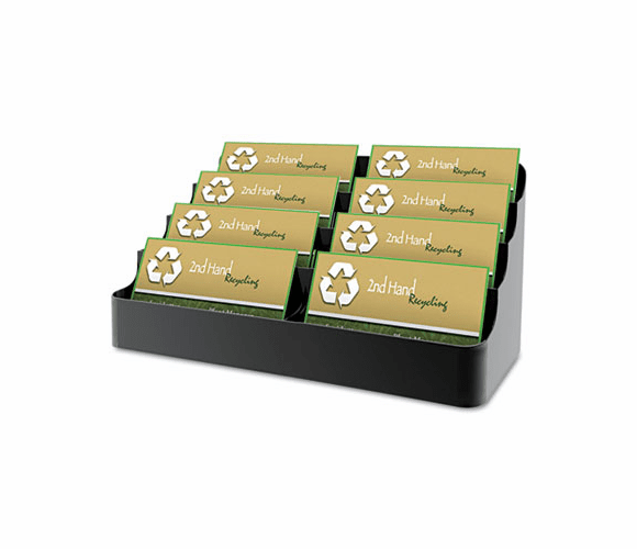 DEF90804 Recycled Business Card Holder, Holds 450 2 x 3 1/2 Cards, Eight-Pocket, Black By DEFLECTO CORPORATION