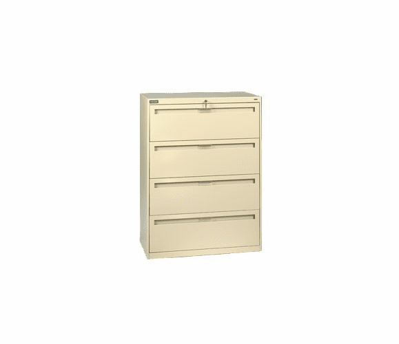 Deluxe Fixed Front Lateral File Cabinet 36"W X 52"H - Putty By Tennsco