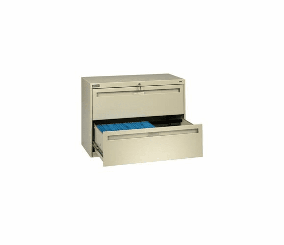 Deluxe Fixed Front Lateral File Cabinet 42"W X 28"H - Putty By Tennsco