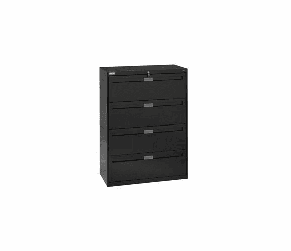 Deluxe Fixed Front Lateral File Cabinet 42"W X 52"H - Black By Tennsco