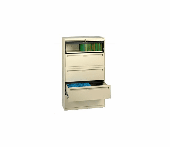 Deluxe Fixed Front Lateral File Cabinet 42"W X 65"H - Putty By Tennsco
