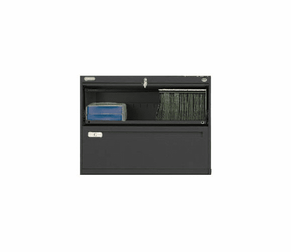 Deluxe Retracting Front Lateral File Cabinet 36"W X 28"H - Black By Tennsco