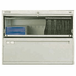 Deluxe Retracting Front Lateral File Cabinet 36"W X 28"H - Putty By Tennsco