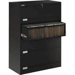 Deluxe Retracting Front Lateral File Cabinet 36"W X 52"H - Black By Tennsco